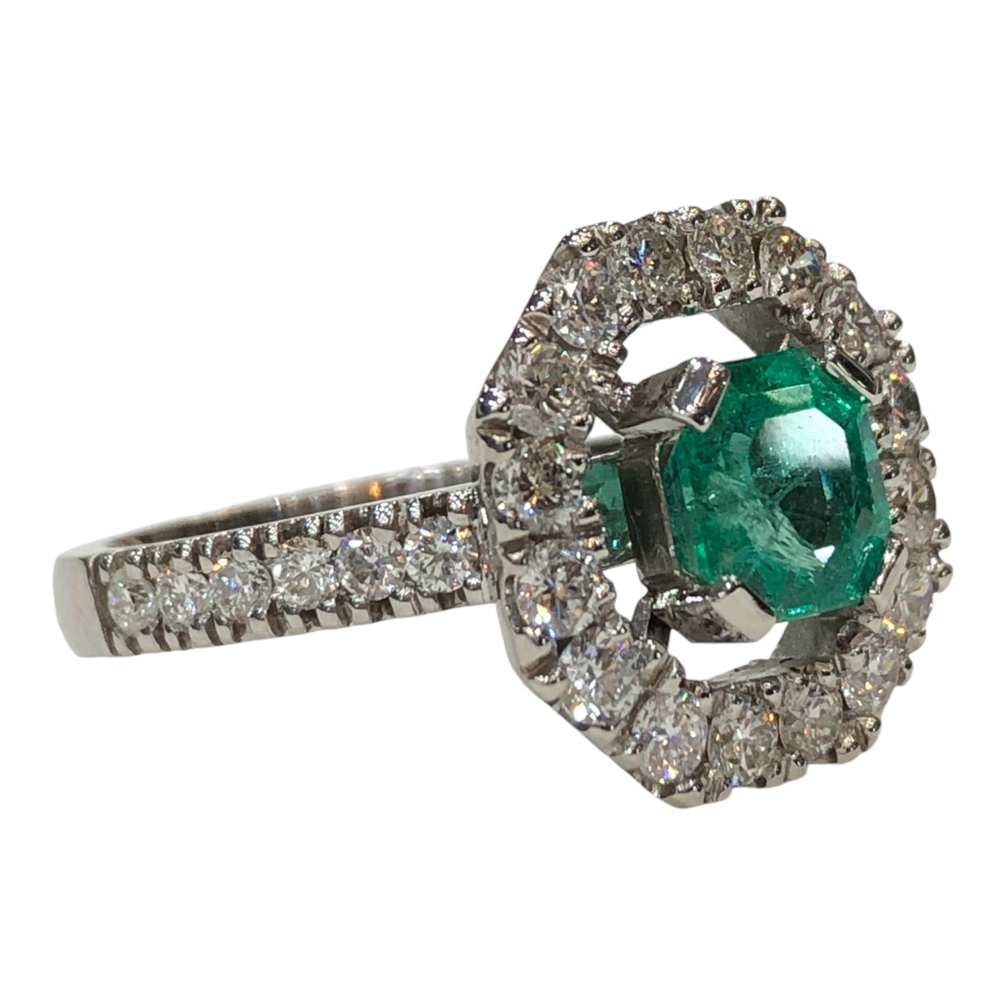 1.28 ct Columbian Emerald and Diamond Ring